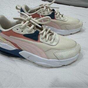 Puma Sneakers - Cream, Pink, and Navy